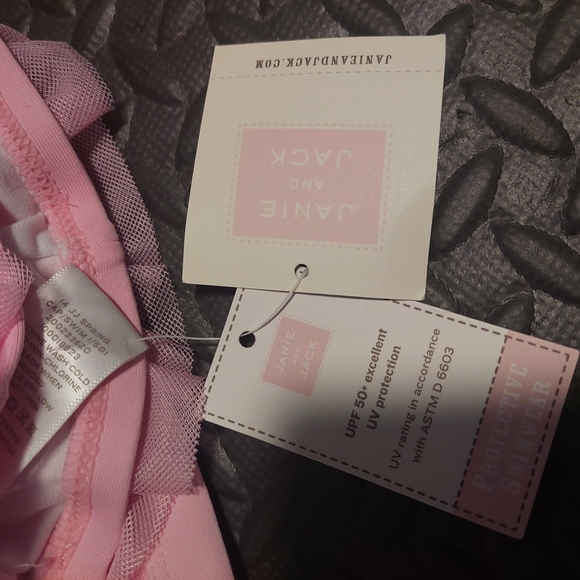 3 piece Pink Ruffled Swim Set - Picture 3 of 6